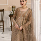 Brown Chikankari Cotton Suit with Embroidered Net Dupatta | Ready to Wear