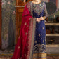 Royal Blue Heavy Embroidered Chiffon Suit with Adda Work |Ready to Wear
