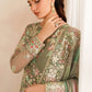 Olive Green Embroidered Chiffon Suit | Ready to Wear