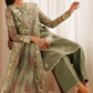 Olive Green Embroidered Chiffon Suit | Ready to Wear