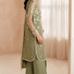 Olive Green Embroidered Chiffon Suit | Ready to Wear