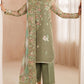 Olive Green Embroidered Chiffon Suit | Ready to Wear