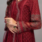 Rich Maroon Embroidered Chiffon Pishwas Suit |Ready to Wear