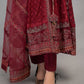 Rich Maroon Embroidered Chiffon Pishwas Suit |Ready to Wear
