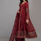 Rich Maroon Embroidered Chiffon Pishwas Suit |Ready to Wear