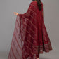 Rich Maroon Embroidered Chiffon Pishwas Suit |Ready to Wear