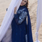 Royal Blue Embroidered Chiffon Suit | Ready to Wear