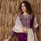 03-Piece Chiffon Suit With Embroidery