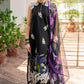 Black Floral Printed Lawn Suit with Embroidered Chiffon Dupatta |Ready to Wear