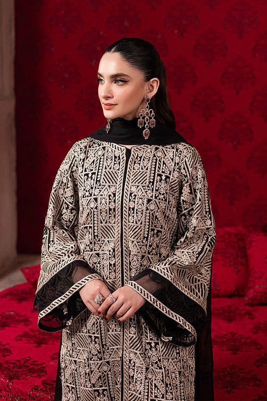 3-Piece Semi Pure Chiffon Embroidered Suit - Ready  to Wear