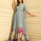 Blue Digital Printed Silk Set | Ready to Wear