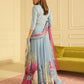 Blue Digital Printed Silk Set | Ready to Wear