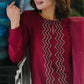 Maroon Silk Suit with Net Dupatta | RTW
