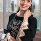 Black Shamooz Silk Sharara Set | Ready to Wear