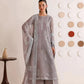 Dove Grey & Shimmering Silver: Embroidered Chiffon Suit