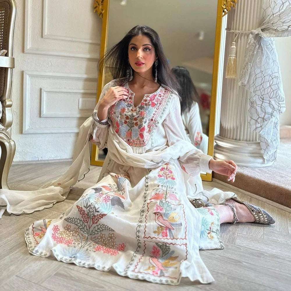 Embroidered Straight Kurti 3 Pc Suit Ready To Wear