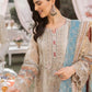 Off White Embroidered Organza Suit with Blue Dupatta | Ready to Wear
