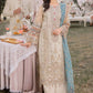 Off White Embroidered Organza Suit with Blue Dupatta | Ready to Wear