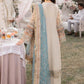 Off White Embroidered Organza Suit with Blue Dupatta | Ready to Wear