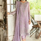 Pastel Lilac & Silver Embroidered Chiffon Suit | Ready To Wear