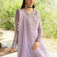 Pastel Lilac & Silver Embroidered Chiffon Suit | Ready To Wear