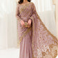 Elegant Embroidered Net Saree with Silk Trouser - Adda & Sequence Work | RTW