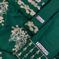 Green Embroidered Shamoz Silk Long Shirt Suit | Ready to Wear