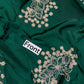 Green Embroidered Shamoz Silk Long Shirt Suit | Ready to Wear