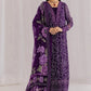 Rich Jewel Purple & White: Printed Chiffon Suit