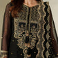 Midnight Black Heavy Embroidered Chiffon 3-Piece Ready-to-Wear