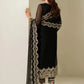 Midnight Black Heavy Embroidered Chiffon 3-Piece Ready-to-Wear