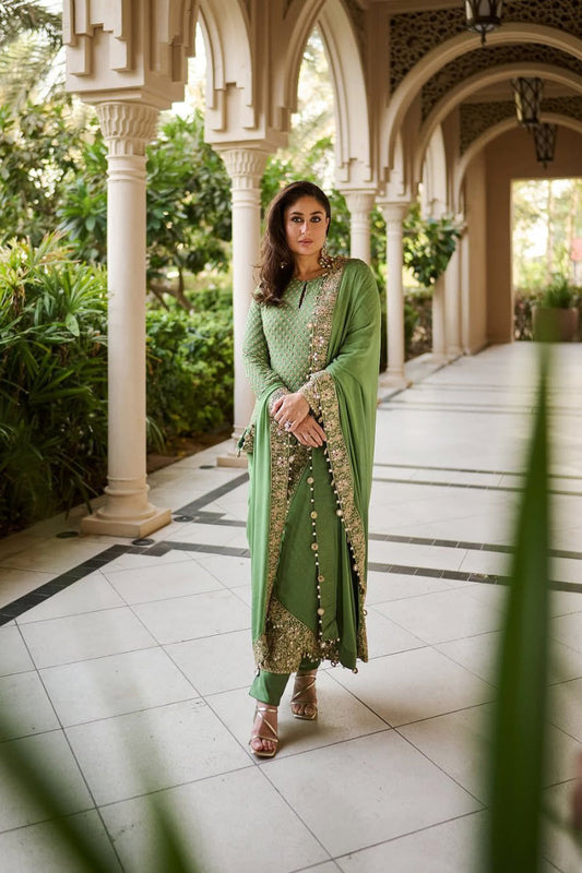 Sequence Embroidered Semi-Pure Chiffon 3 Pc Suit | Ready To Wear