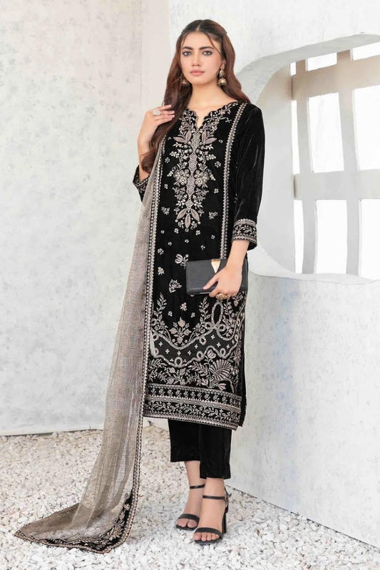 Sequence Embroidered Velvet 3 Pc Suit | Ready To Wear