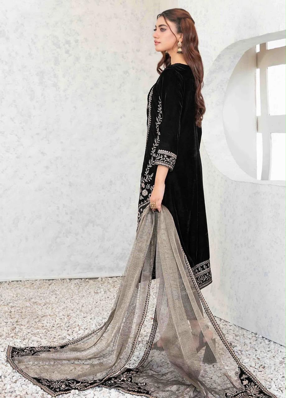 Sequence Embroidered Velvet 3 Pc Suit | Ready To Wear