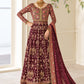 Maroon Chiffon Heavy Embroidered 3-Piece Set | Ready to Wear