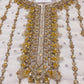 Luxury White and Gold Bridal-Style Embroidered Chiffon Suit |RTW