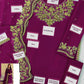 Deep Plum Embroidered Chiffon Suit with Addawork | Ready to Wear