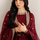 Maroon Semi Pure Chiffon Ready to Wear Sequence Embroidered Lehenga Suit