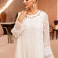 3-Piece Semi Pure Chiffon Embroidered Suit - Ready  To  Wear