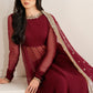 Maroon Semi Pure Chiffon Ready to Wear Sequence Embroidered Lehenga Suit