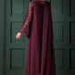 Graceful Maroon Chiffon 3-Piece Ready-to-Wear