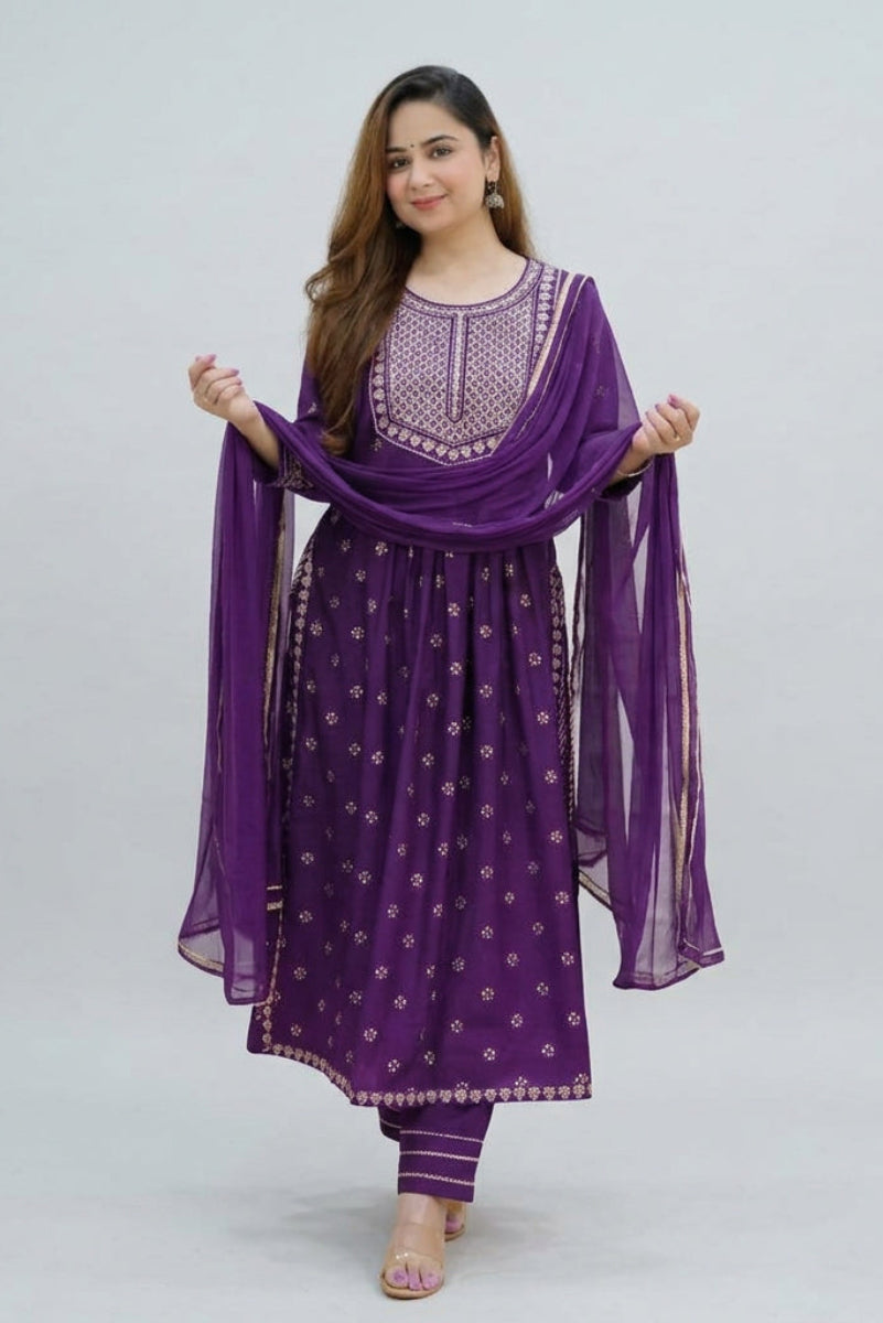 Elegant Anarkali 3 piece Suit with Dupatta | Ready To Wear