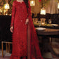 Crimson Royale Heavy Embroidered Chiffon 3-Piece Ready-to-Wear Suit