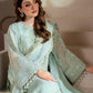 LIZEH Luxury Mint Organza Hand-Embellished Partywear Dress | Ready to Wear
