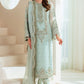 LIZEH Luxury Mint Organza Hand-Embellished Partywear Dress | Ready to Wear