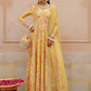 Yellow Shamooz Silk Ready to Wear Addawork Festive Maxi Suit
