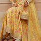 Yellow Shamooz Silk Ready to Wear Addawork Festive Maxi Suit
