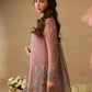 Mauve Pink & Metallic Silver: Embroidered Chiffon Suit