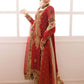 Bridal Red Embroidered Chiffon Suit With Organza Dupatta | Ready To Wear