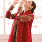 Red and Gold Embroidered Semi Pure Chiffon Suit | Ready to Wear